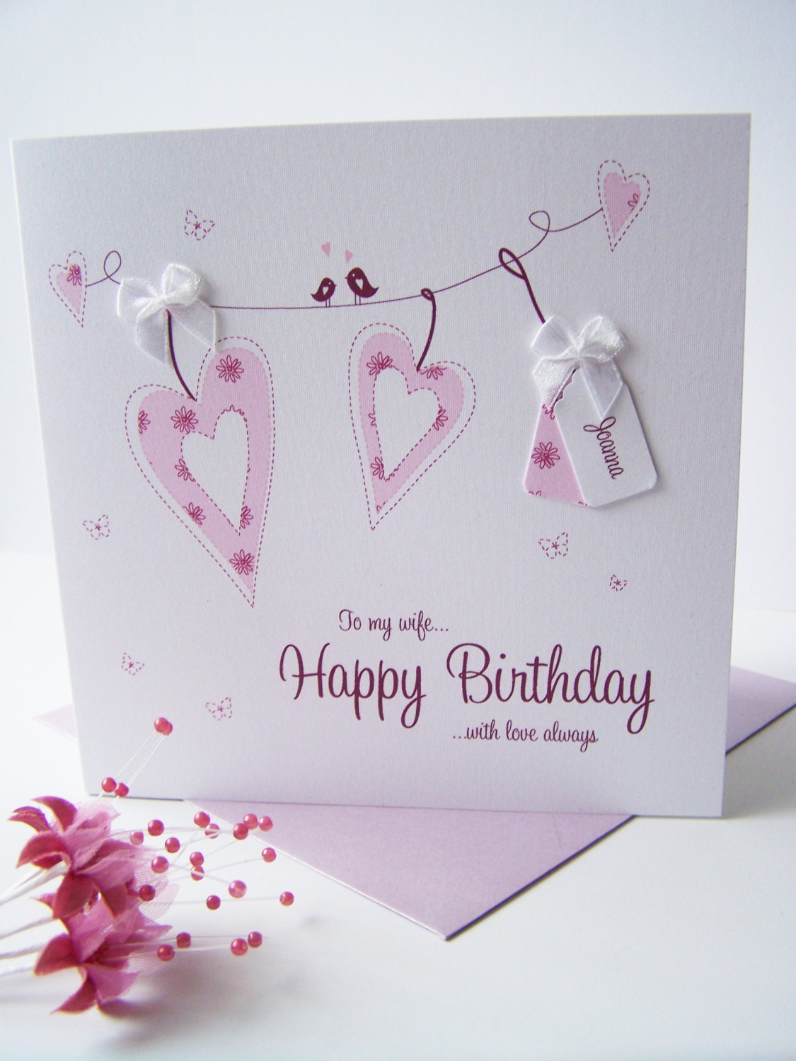 Gorgeous Hand Made Personalised Birthday Card - for any recipient.