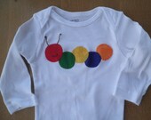 Caterpillar Applique on White Bodysuit