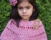 PATTERN PDF-FILE crochet mini capelet and large flower (3-5 years girl)