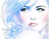 Pretty in Pastels- Watercolor Ink Fashion Illustration Print Poster