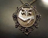 Night Huntress Inspired Pendant - Cat & Bones - One Foot in the Grave