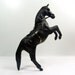 Large Black Leather Horse Figurine Statue