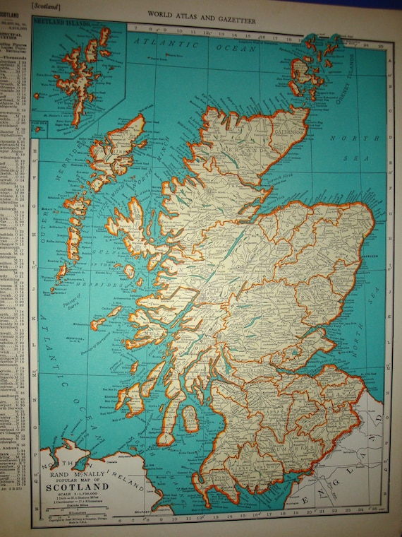 1939 Scotland Atlas Map
