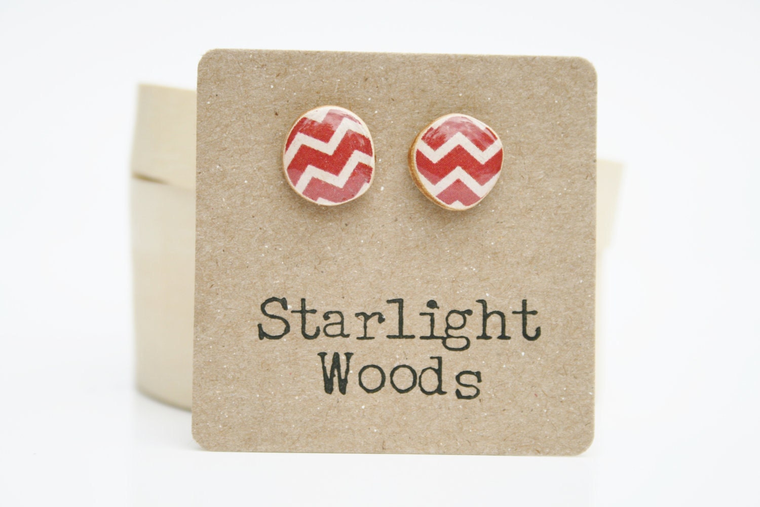 Chevron post earrings cranberry studs fall jewelry stud earrings fall fashion wood earrings Minimalist jewelry  eco friendly eco fashion