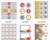 CONSTRUCTION ZONE Birthday Party or Baby Shower Printables Package - Construction Party Printables - Boys Party
