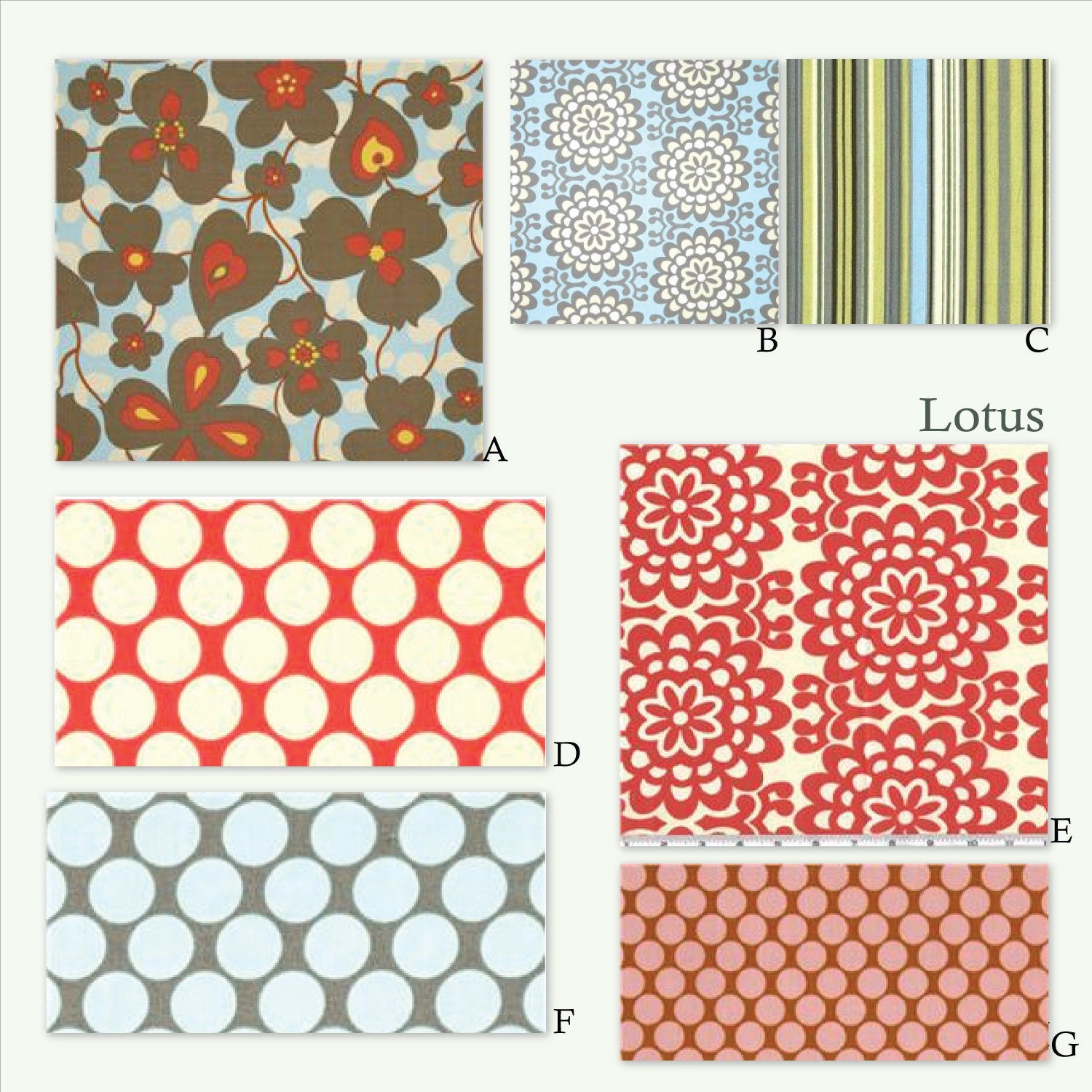 Custom Baby Crib Bedding- 3 piece set- Lotus