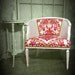Dazzling Damask Cane French Chair Red Yellow Bedazzle shabby modern chic side accent