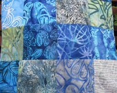 14" x 14" Cotton PILLOW COVER - Organic Nature Prints and Orca Whales Fine Batiks