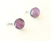Real Petals Earrings - purple handmade resin jewelry - Clematis 'Ville de Lyon'