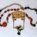 Violin Bridge Necklace. Violin bridge, antique rosary, vintage assembled, antique reconstructed