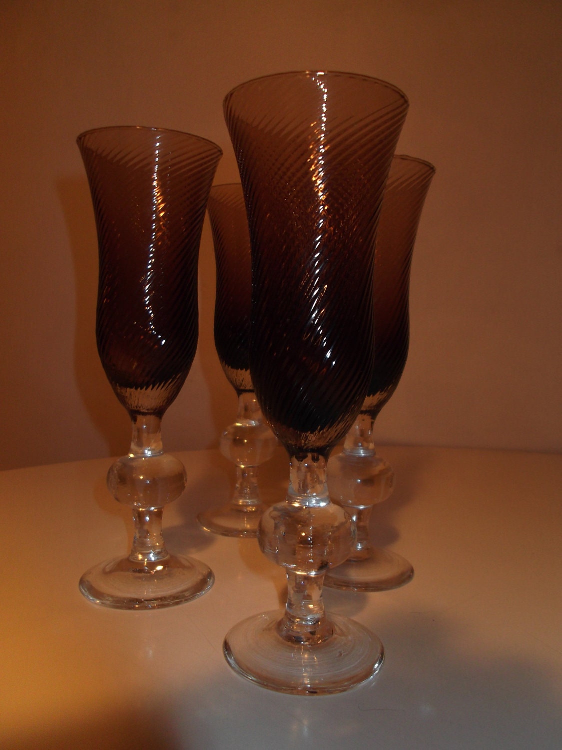 Unique, Beautifully Detailed Stemware Set of 4