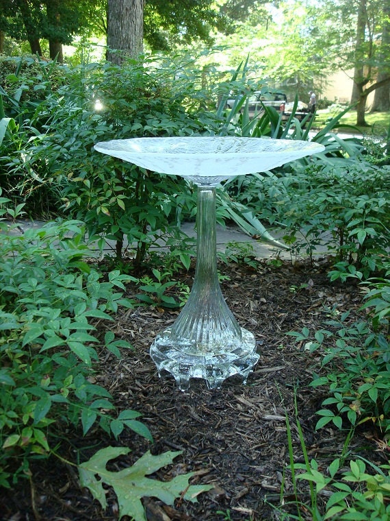 Elegant one of a kind bird bath. The Ava by ReCreationsInGlass
