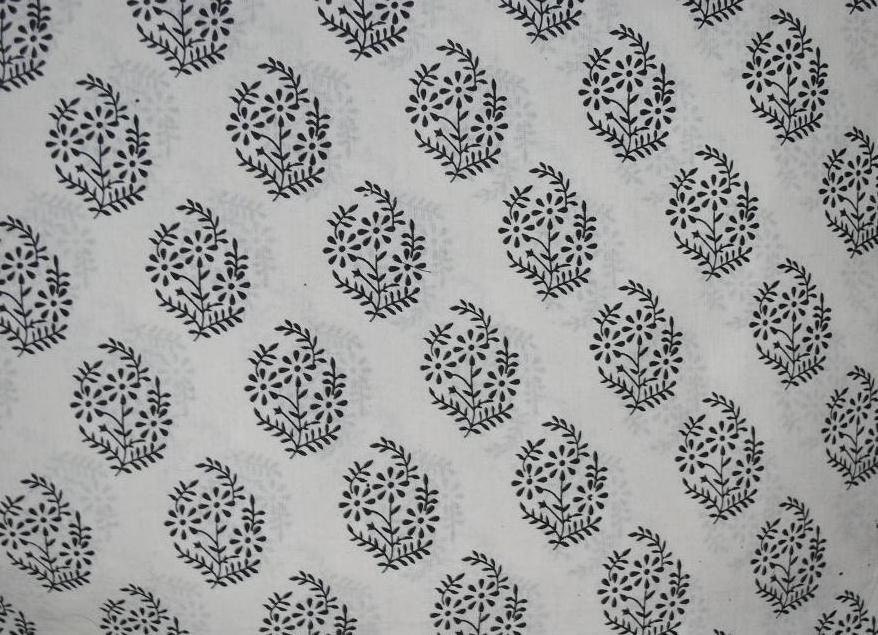 Black And White Block Print Fat Quarter India