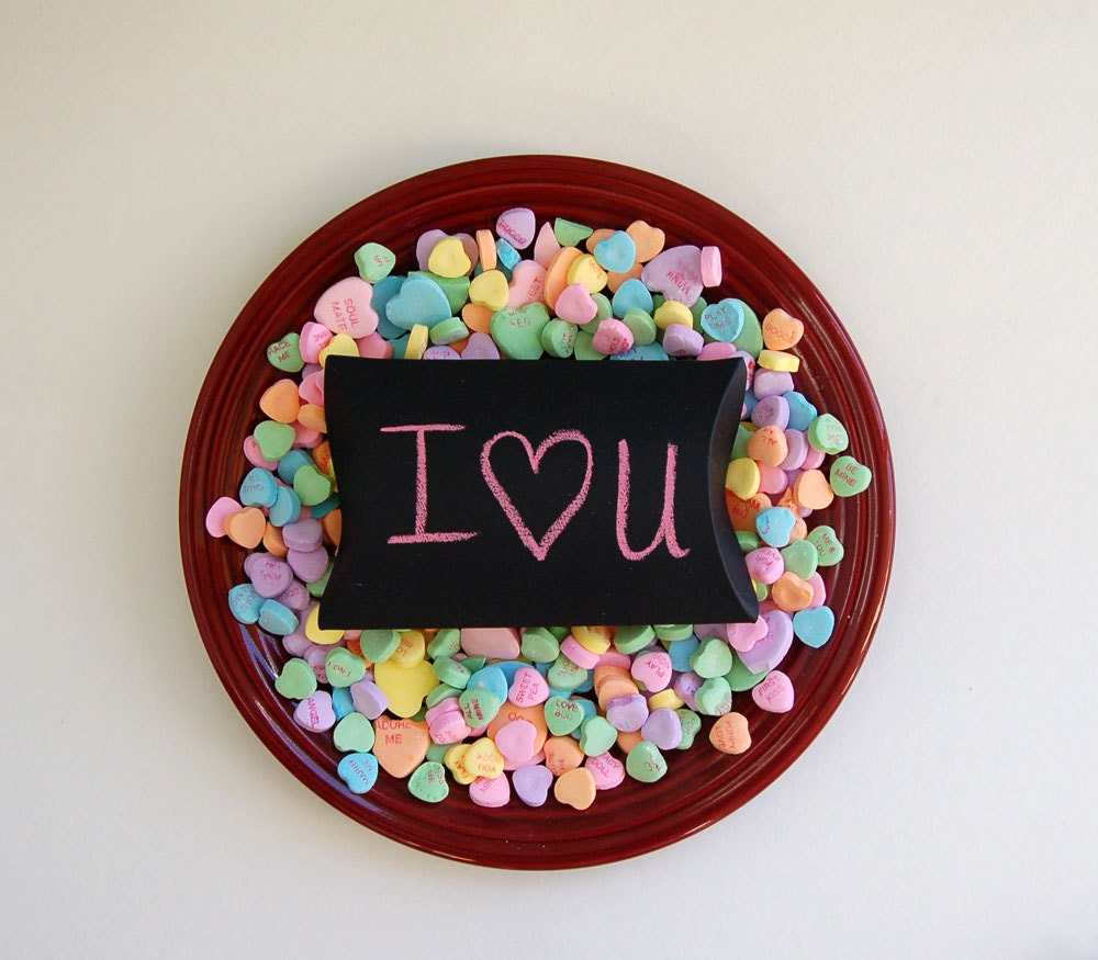 valentines day chalkboard personalize writeable surface gift card candy box - set of 2