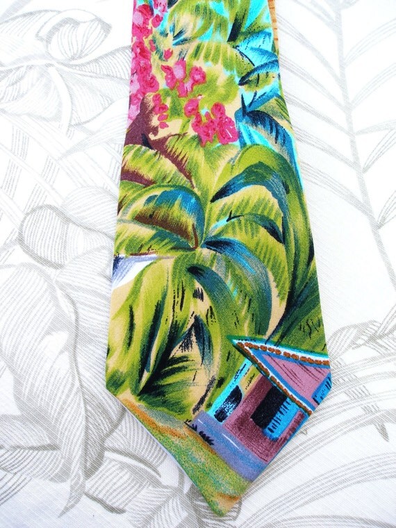 BKool Hawaiian Necktie Handmade Mens Tie by BKoolDesigns on Etsy