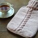 Light Pink Heather Knitted 1940's Hot Water Bottle Cover