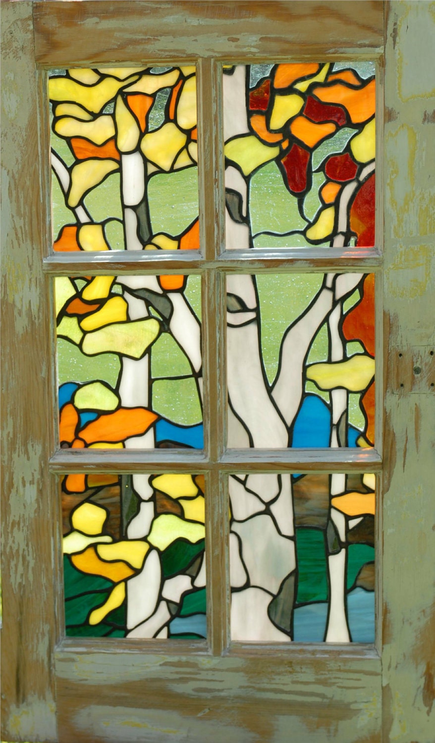 Stained Glass Birch Tree by nlsglass on Etsy