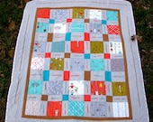 Baby Quilt,  Gray Baby Bedding, Little Apples, Aneela Hoey