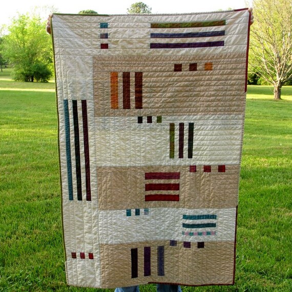 Modern Lap Quilt Geometric Stripes