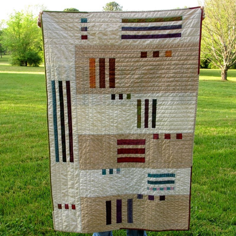 Modern Lap Quilt Geometric Stripes