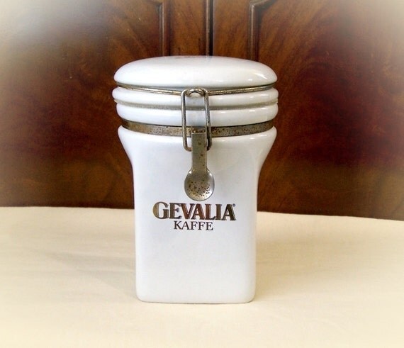 Coffee Canister Gevalia Kaffe vintage ceramic by TheWhitePelican