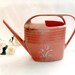 Vintage Watering Can - peach pink plant waterer, retro plastic vase garden tool 70s