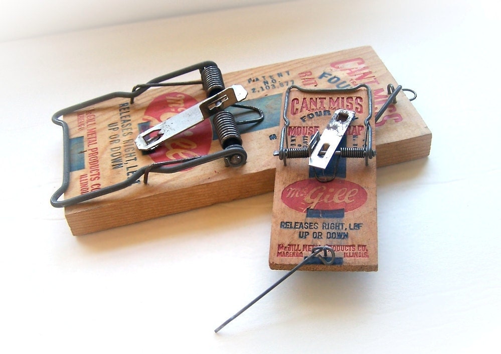 Mousetrap Rat Trap Vintage S S Set Of By Thewhitepelican