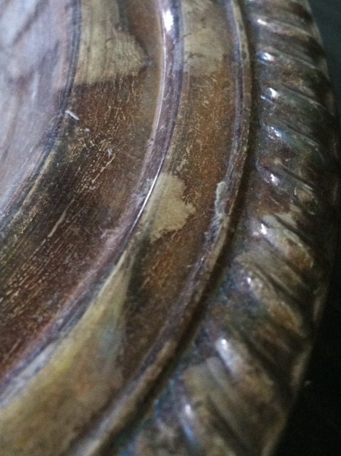 Antiqued Silver Plated Oval Plate