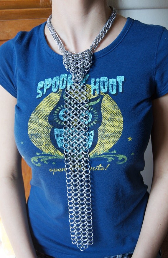 Steel Chain Maille Neck Tie