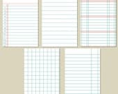 INSTANT DOWNLOAD - Printable Journaling Cards "Ledger Set 1" - Project Life - Scrapbooking