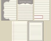 INSTANT DOWNLOAD - Printable Journaling Cards Ledger Set 3 - Project Life - Scrapbooking