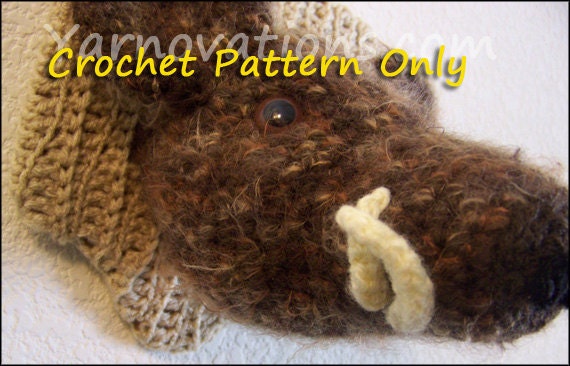 Boar, Mounted Wild Boar's Head Crochet Pattern