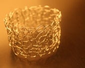 Silver Wire Crochet Bangle Bracelet