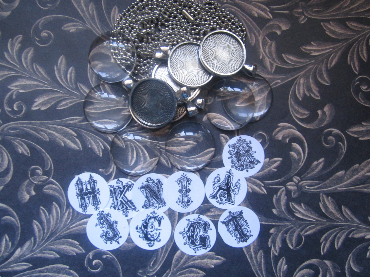 Bridesmaid Gift Supplies for 12 DIY Photo Pendant Charm Complete Makes 12 complete keepsake necklaces