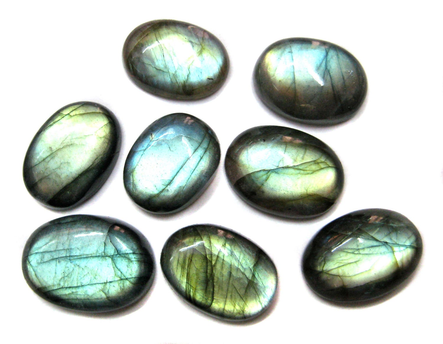 Fine Quality Multi Colour Flashy Labradorite Gemstone Cabochon pieces lot , Multi fire labradorite Oval cabochons used in jewellery making