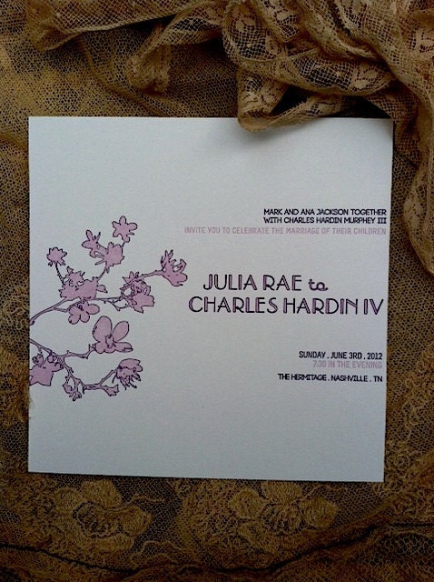 SAMPLE of Magnolia Blossom Invitation