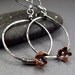 Unique Modern Metalwork Earrings Rustic Hoop Earrings Silver Flower Earrings Hammered Metal Hoop Earrings Artisan Earrings Bohemian