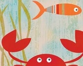 feeling crabby. 8 x 10 print  by Blue Bunny and Orange Nose