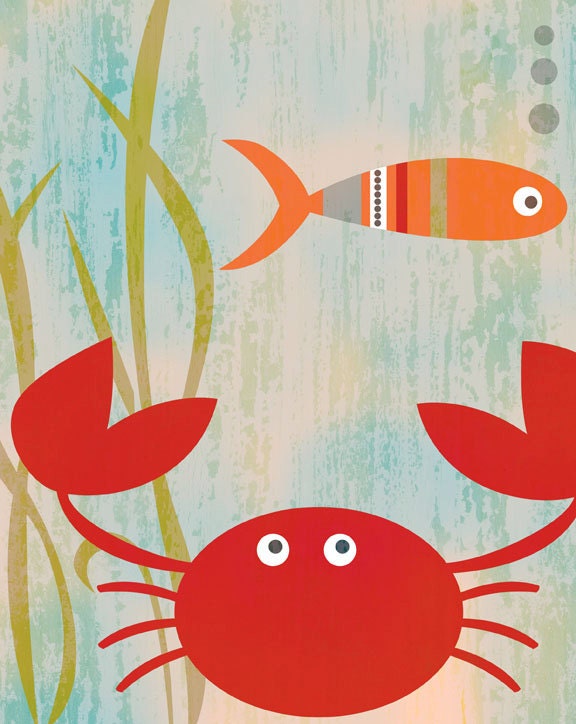 feeling crabby. 8 x 10 print  by Blue Bunny and Orange Nose