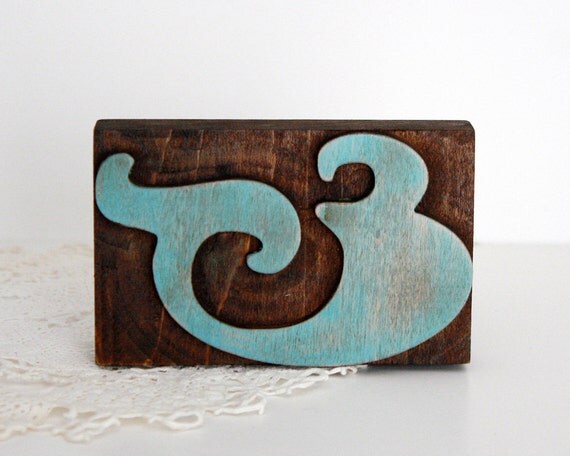 Aqua Letterpress Ampersand