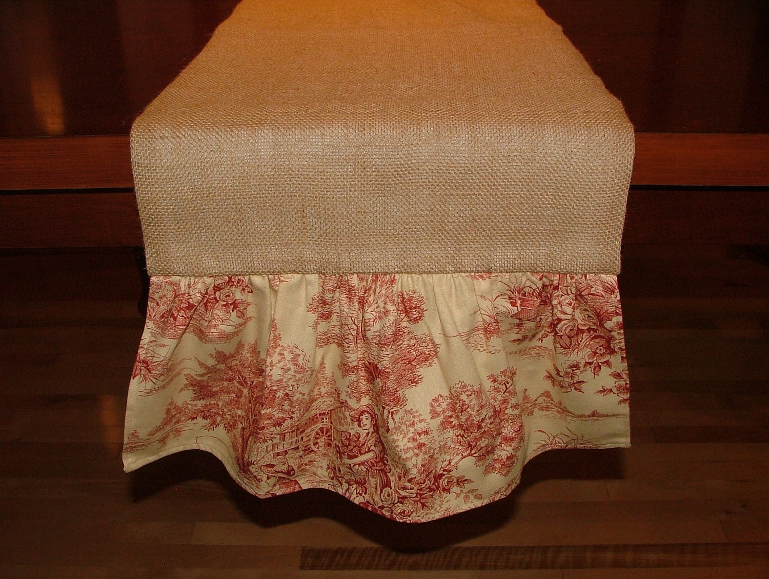 for with round by Lined Ivory Red Burlap table runner  VintageBloomDesign 48 table Runner Table and