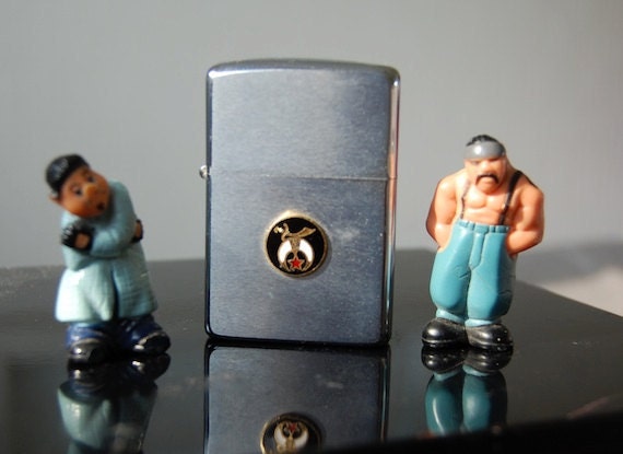 amazing vintage chrome silver ZIPPO lighter with SHRINERS LOGO