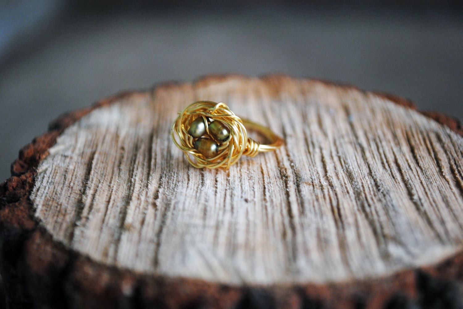 tiny nest egg ring . MADE TO ORDER
