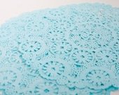 Aqua Hand Dyed Paper Doilies
