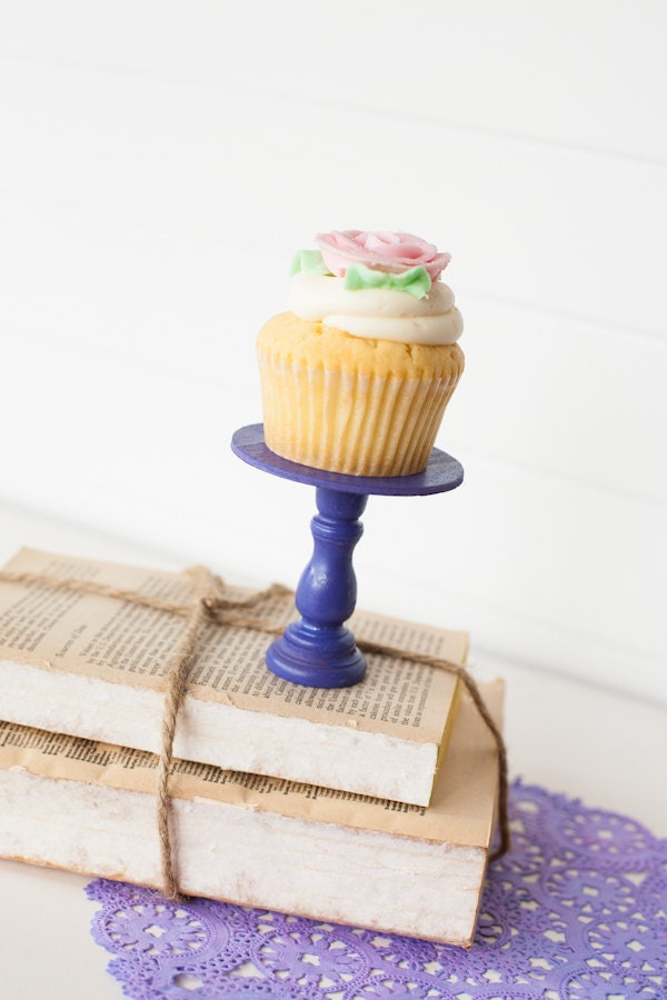 Mini Wooden Cupcake Stands - Purple