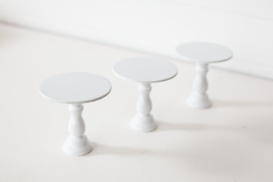 Set of 3 Mini Wooden Cupcake Stands - You choose the colors