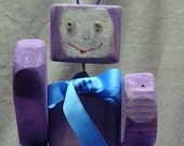 Upcycled MonsterWood Bot - Goof  B. Tastic - Strongly Grape