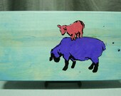 Recycled Snack Plank - "Over Goat" - Sky Blue Wash