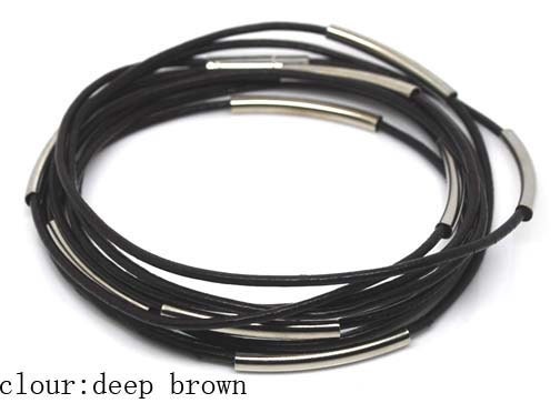 9 Circles Black Leather bracelets 9 circles Womens m8