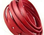 Red Leather Bracelet Wristband Mens Womens ff47